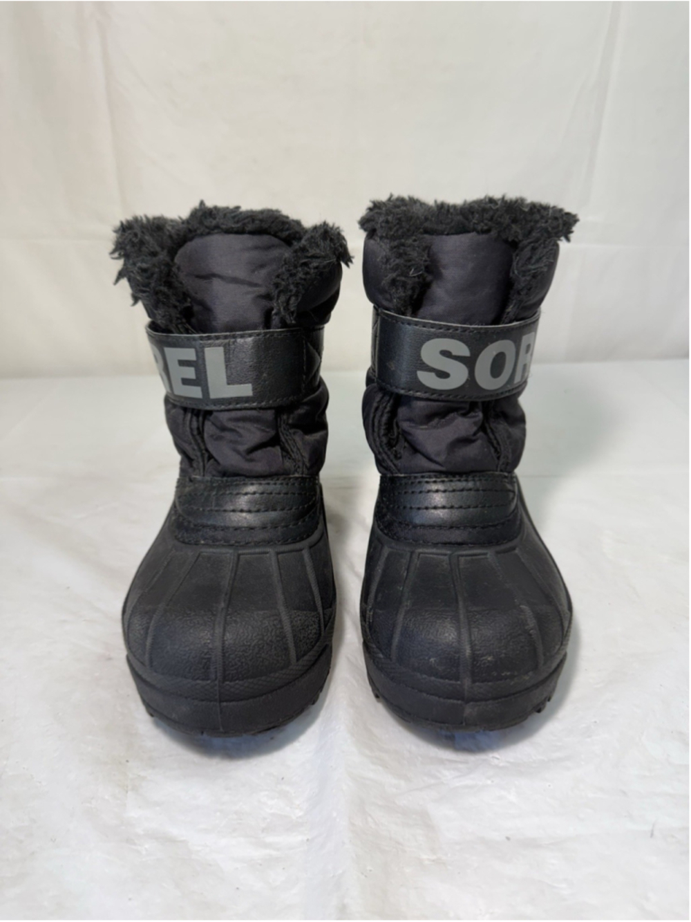 Sorel Snow Commander Boots Black NV1977-010 Winter Waterproof Kids Size 10